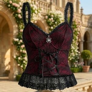 Hot Topic Black and Red Crop Top